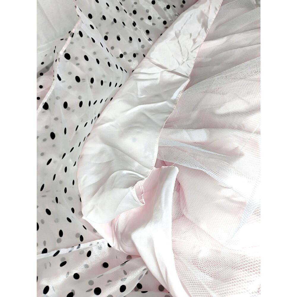 Papell Boutique Womens Pink 50s Boned Strapless Polka Dot Chiffon Dress 8 - Picture 14 of 16